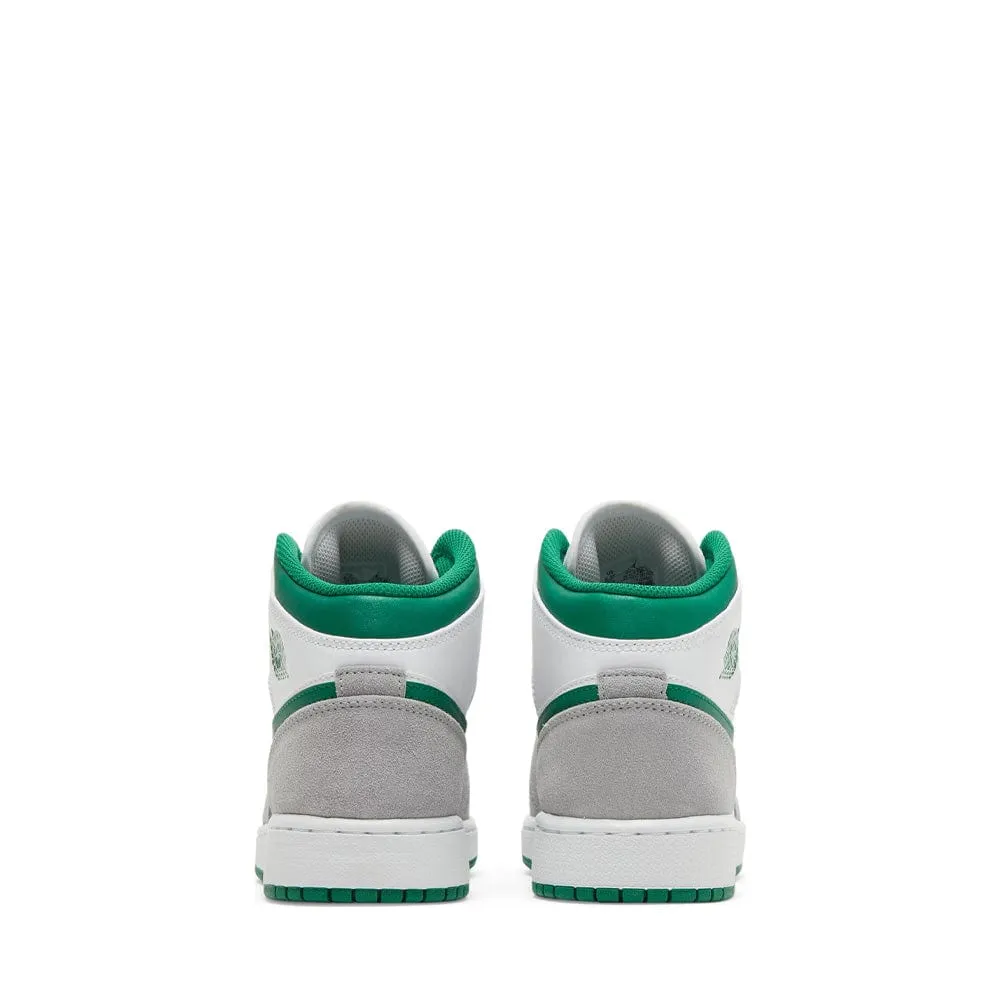 NIKE AIR JORDAN1 MID SE PINE GREEN GREY GS (NEW) NEW