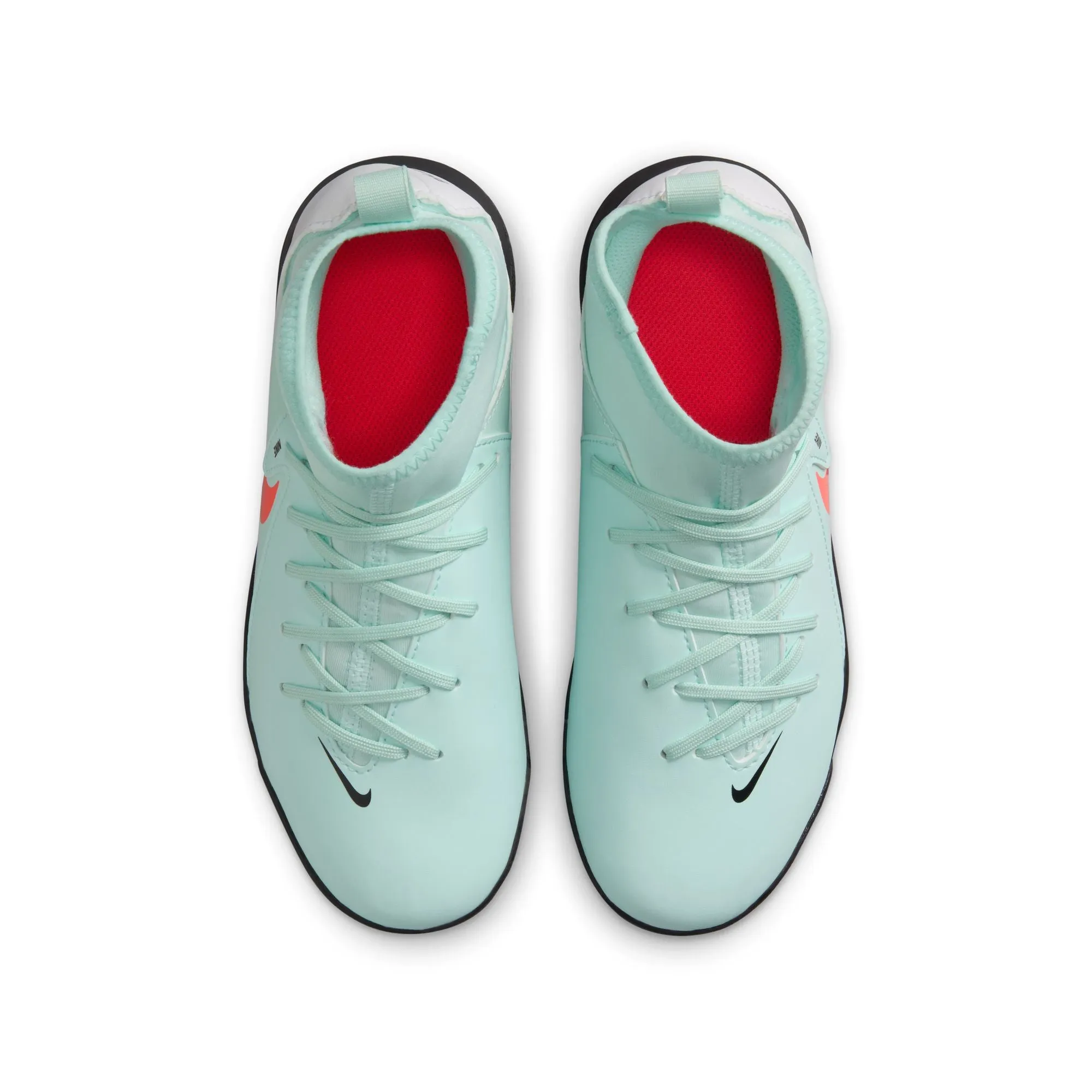Nike Junior Phantom Luna II Club TF Turf Soccer Shoes- Mint/Atomic Red Off Noir