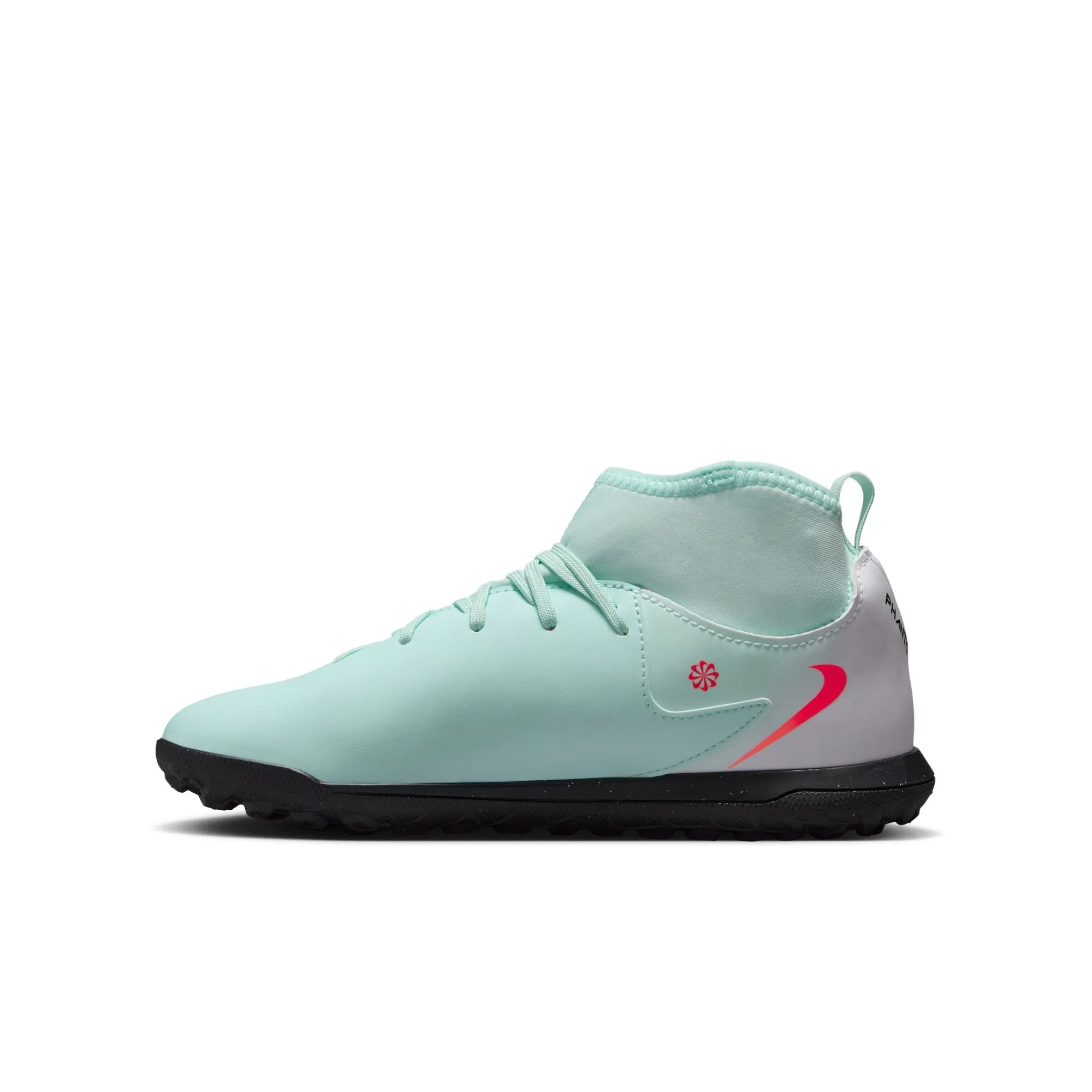 Nike Junior Phantom Luna II Club TF Turf Soccer Shoes- Mint/Atomic Red Off Noir