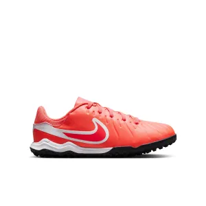 Nike Junior Tiempo Legend 10 Academy TF Turf Soccer Shoes -Hot Lava/White