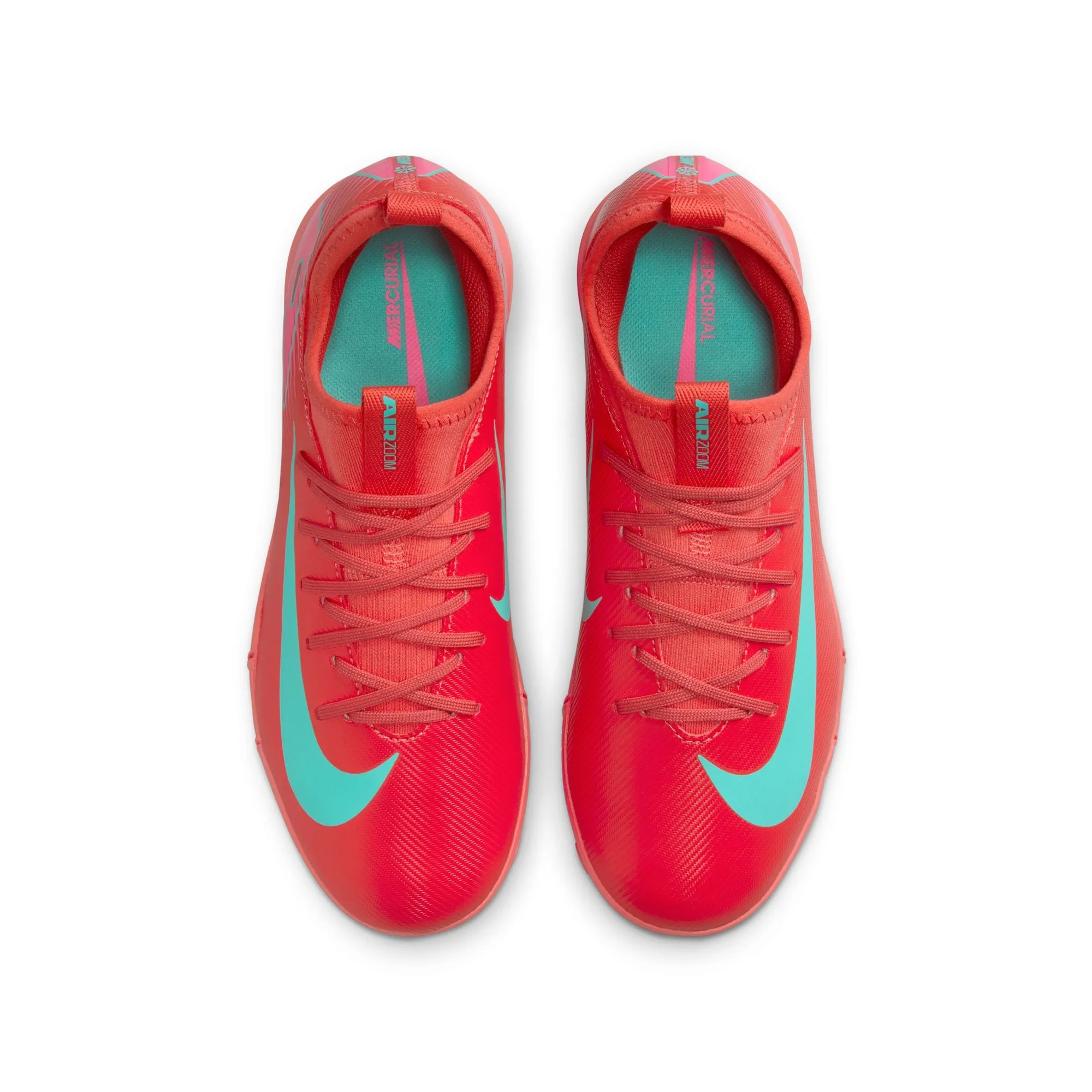 Nike Junior Vapor 16 Academy TF Turf Soccer Cleats - Ember Glow/Aurora Green