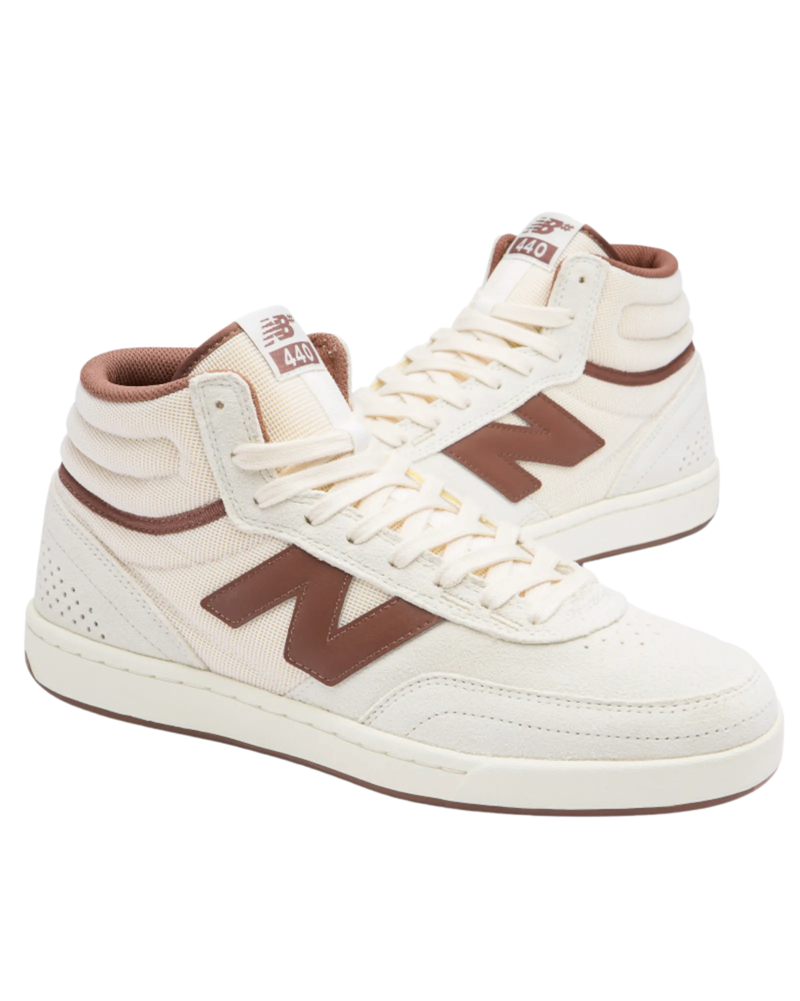 Numeric 440 High V2 Shoes in Sea Salt & Dark Brown