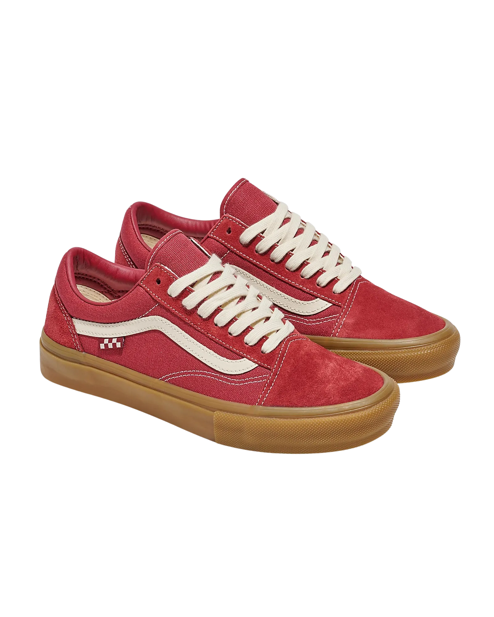 Old Skool Shoes in Red & Gum
