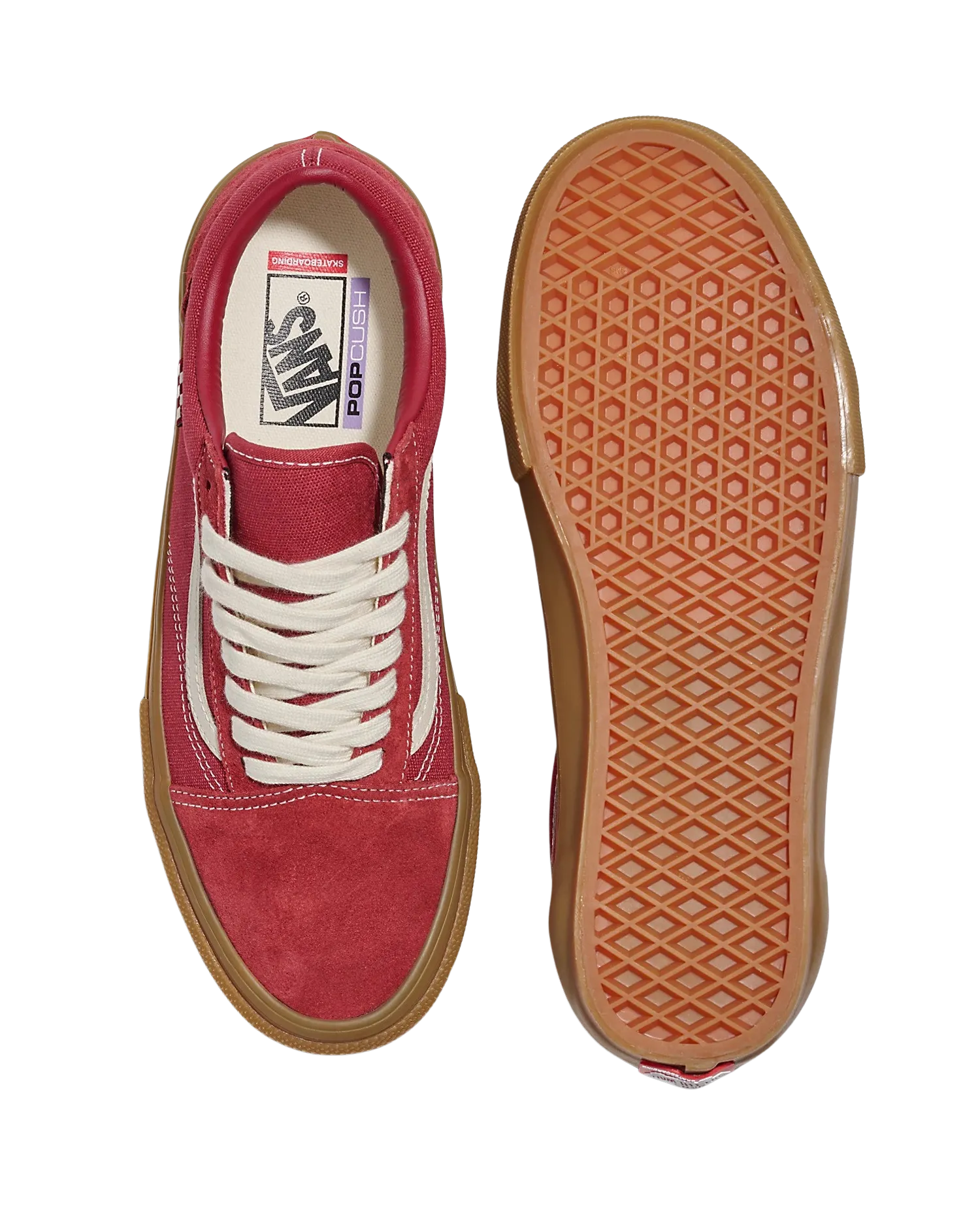 Old Skool Shoes in Red & Gum