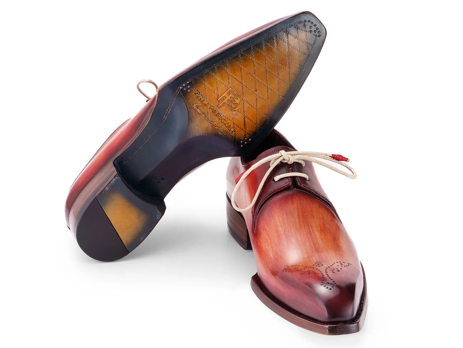 Paul Parkman Shoes Paul Parkman Men's Goodyear Welted Derby Shoes in Reddish Brown