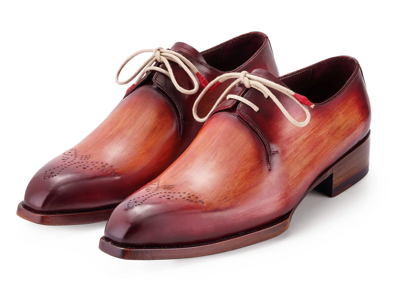 Paul Parkman Shoes Paul Parkman Men's Goodyear Welted Derby Shoes in Reddish Brown