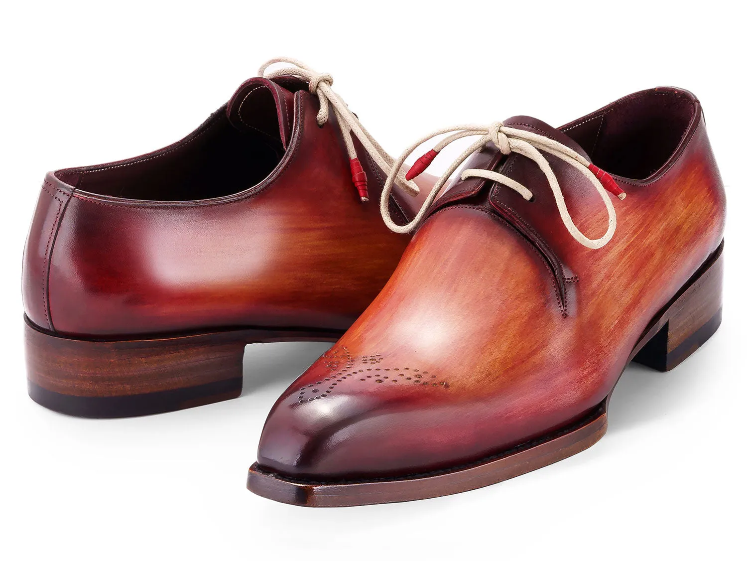 Paul Parkman Shoes Paul Parkman Men's Goodyear Welted Derby Shoes in Reddish Brown