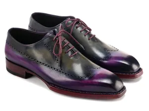 Paul Parkman Shoes Paul Parkman Men's Goodyear Welted Wingtip Oxfords in Purple & Grey