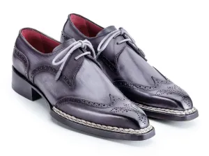 Paul Parkman Shoes Paul Parkman Men's Norwegian Welted Wingtip Derby Shoes in Grey