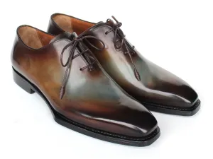 Paul Parkman Shoes Paul Parkman Men's Patina Goodyear Welted Wholecut Oxfords in Brown & Blue