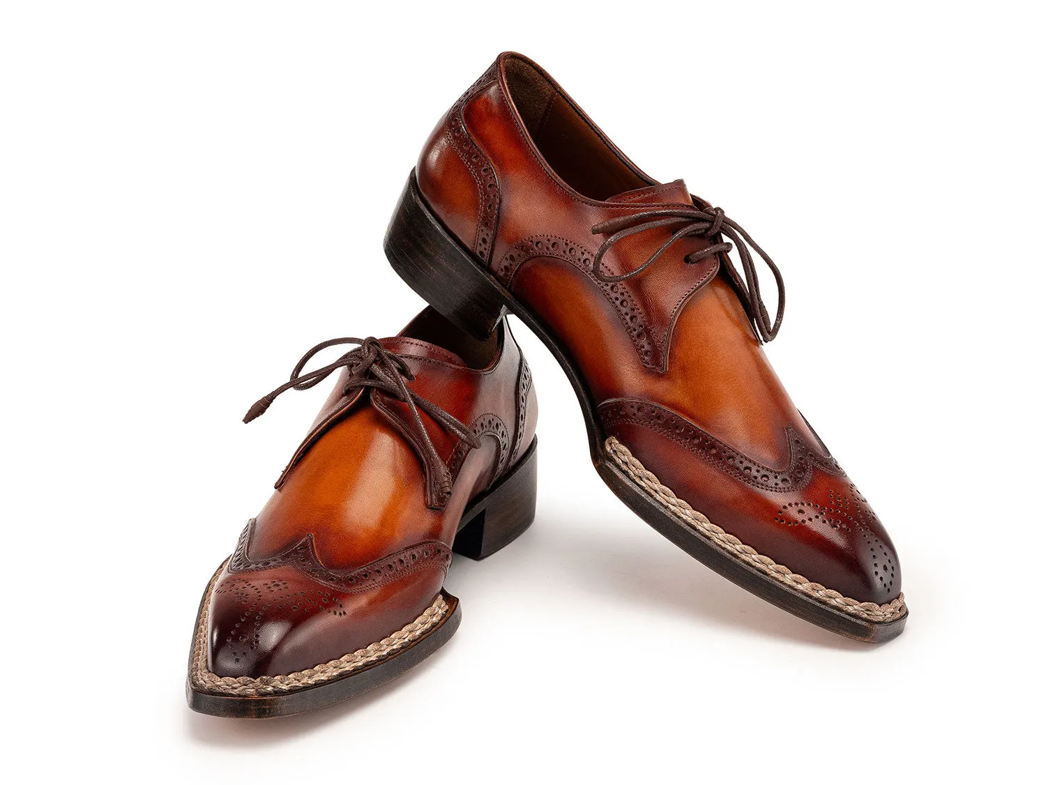 Paul Parkman Shoes Paul Parkman Norwegian Welted Wingtip Derby Shoes in Brown