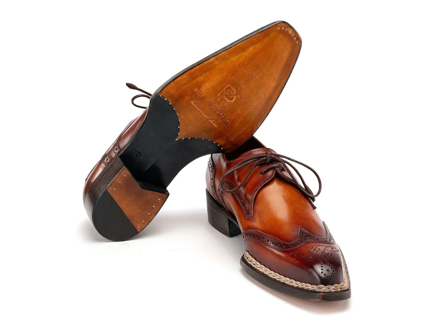 Paul Parkman Shoes Paul Parkman Norwegian Welted Wingtip Derby Shoes in Brown