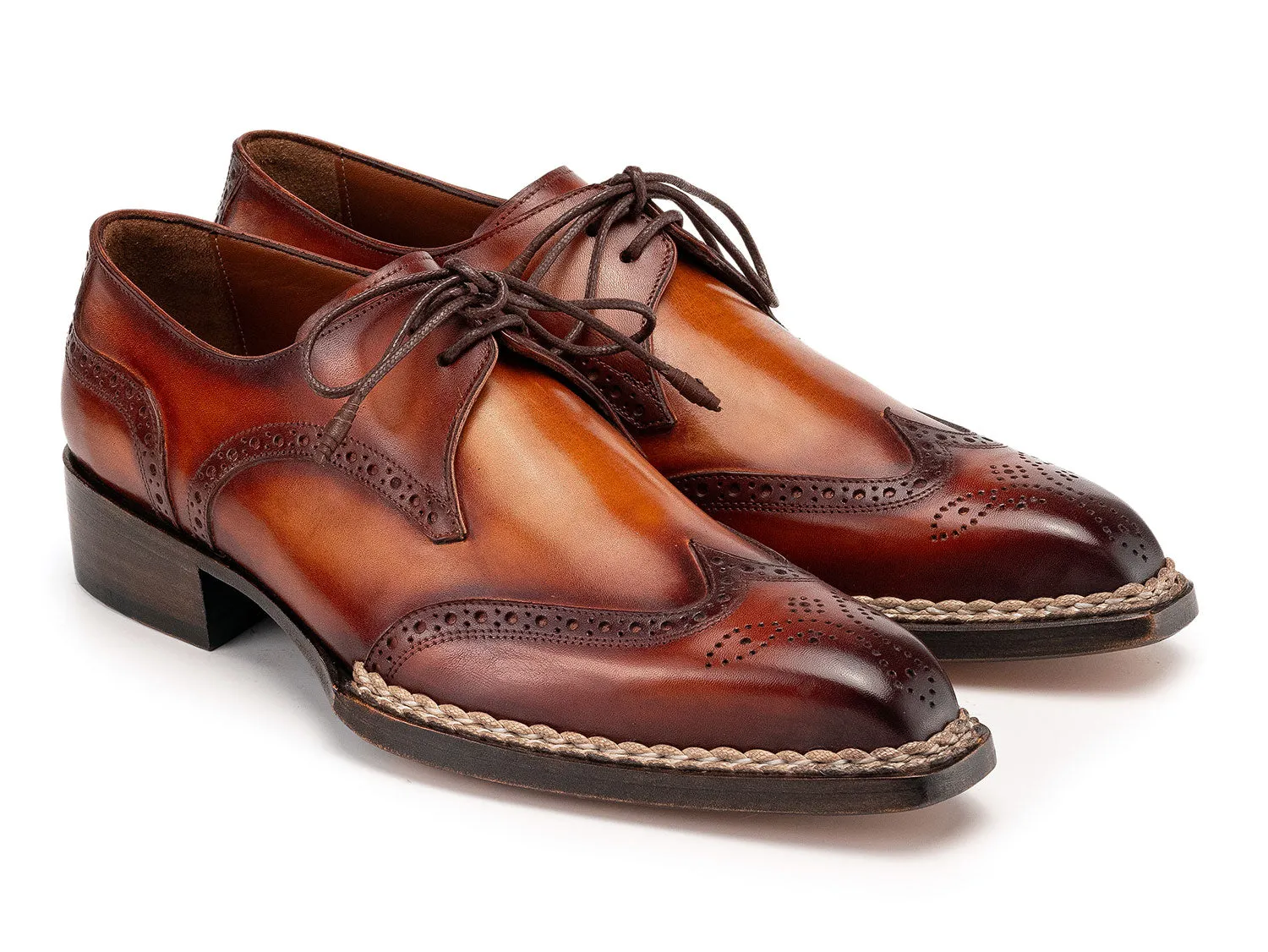 Paul Parkman Shoes Paul Parkman Norwegian Welted Wingtip Derby Shoes in Brown