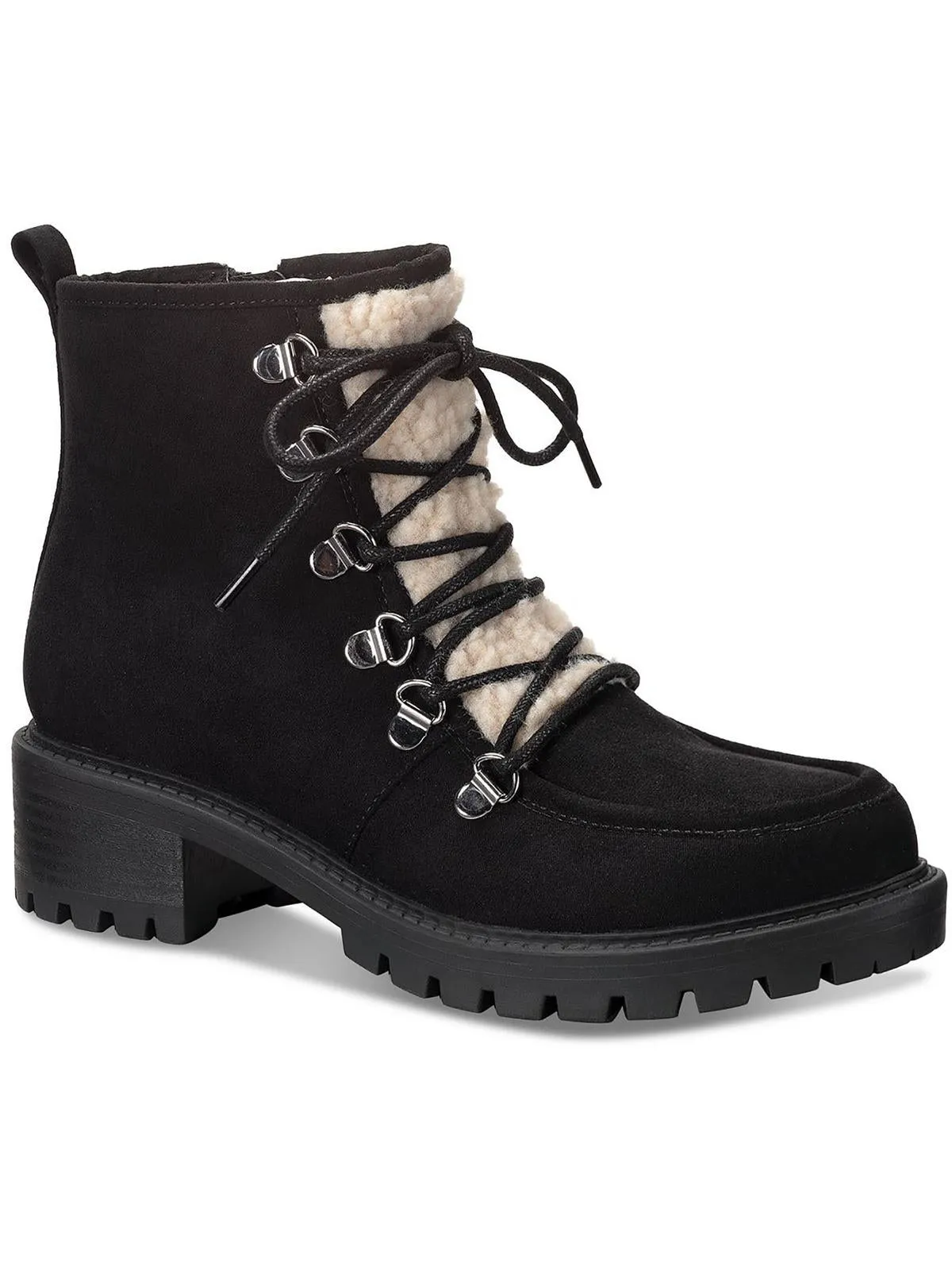 Quiinnf Womens Faux Suede Fur Lined Shearling Boots