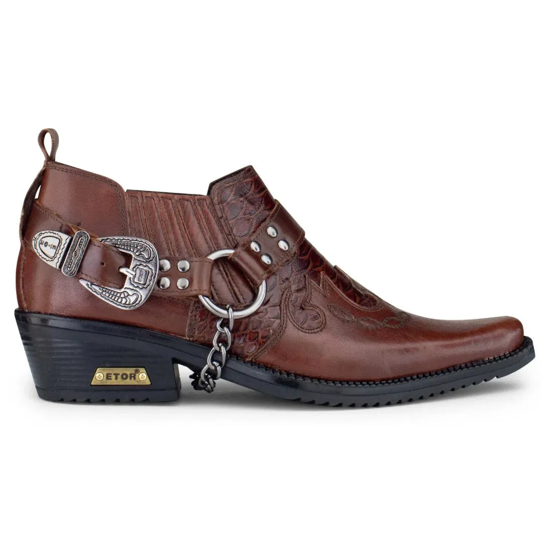 Real Leather Cowboy Cuban Heel Shoes
