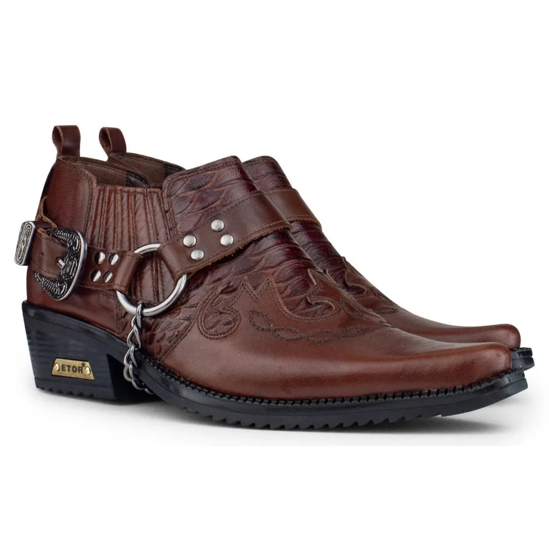 Real Leather Cowboy Cuban Heel Shoes