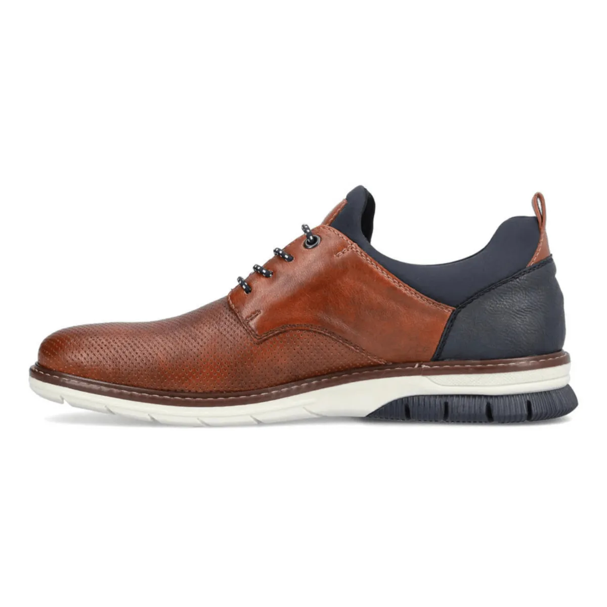 Rieker Men's 14450-22 Dustin Nut/Lake/Navy/Amaretto Leather