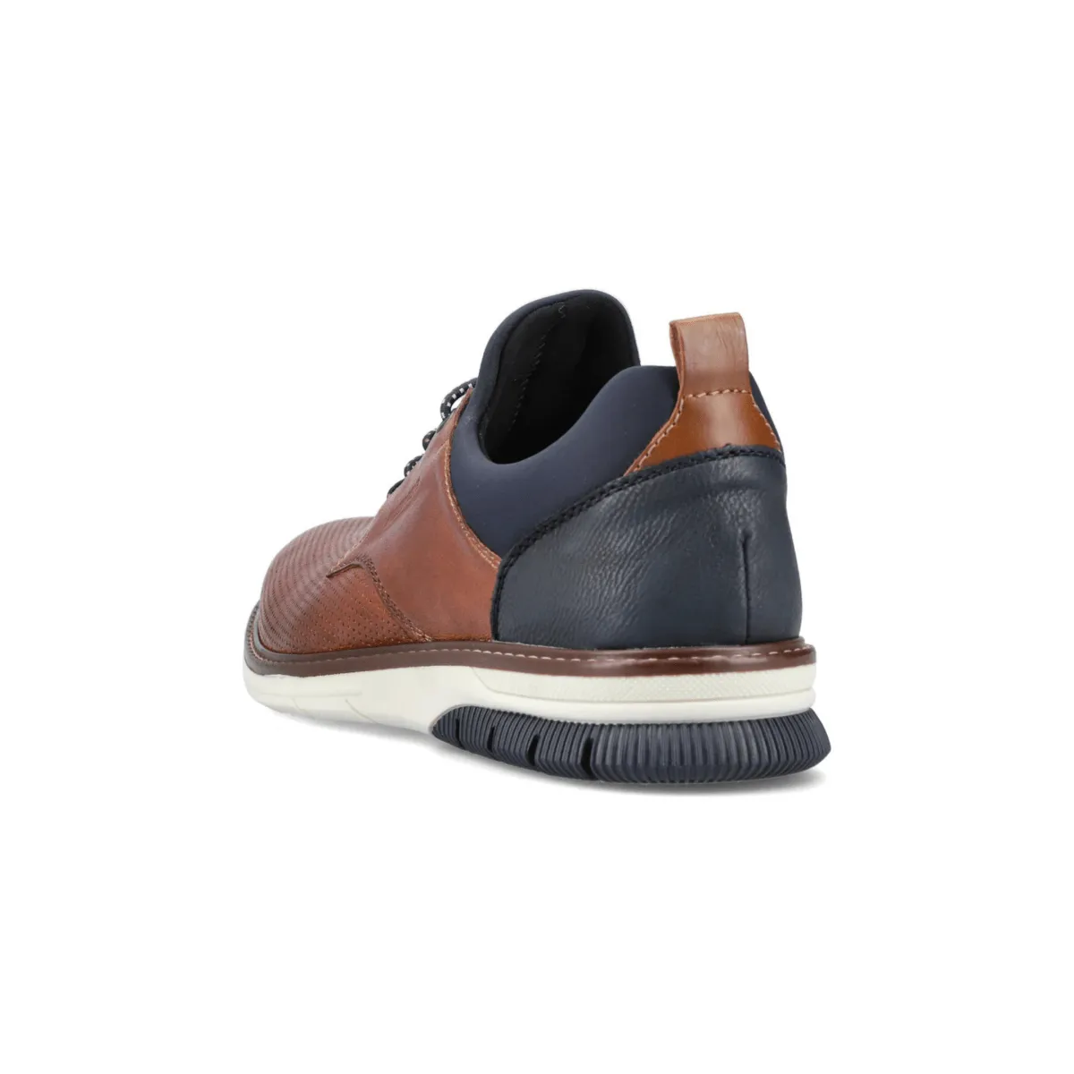 Rieker Men's 14450-22 Dustin Nut/Lake/Navy/Amaretto Leather