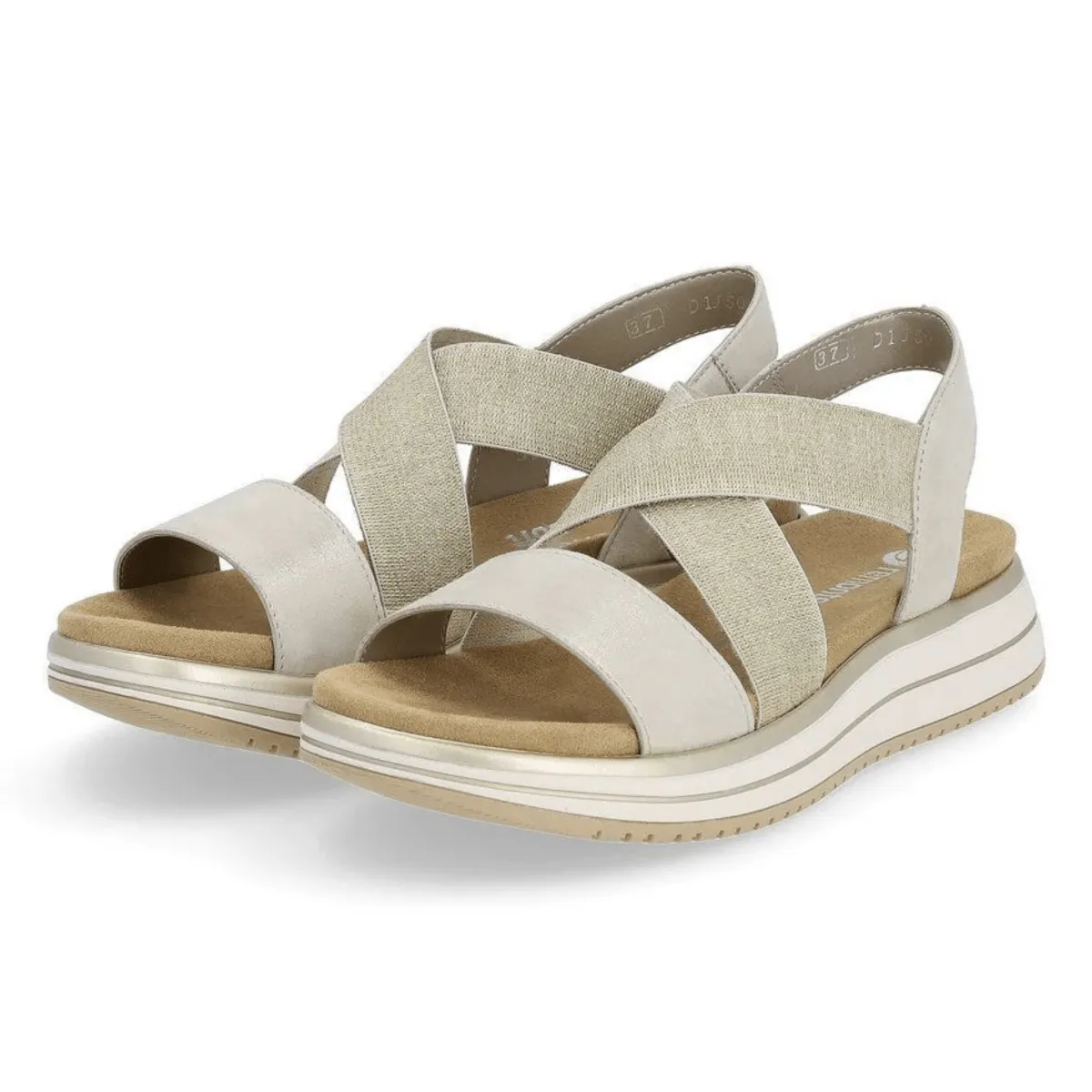 Rieker Women's D1J50-90 Jocelyn Shell/Beige/Gold