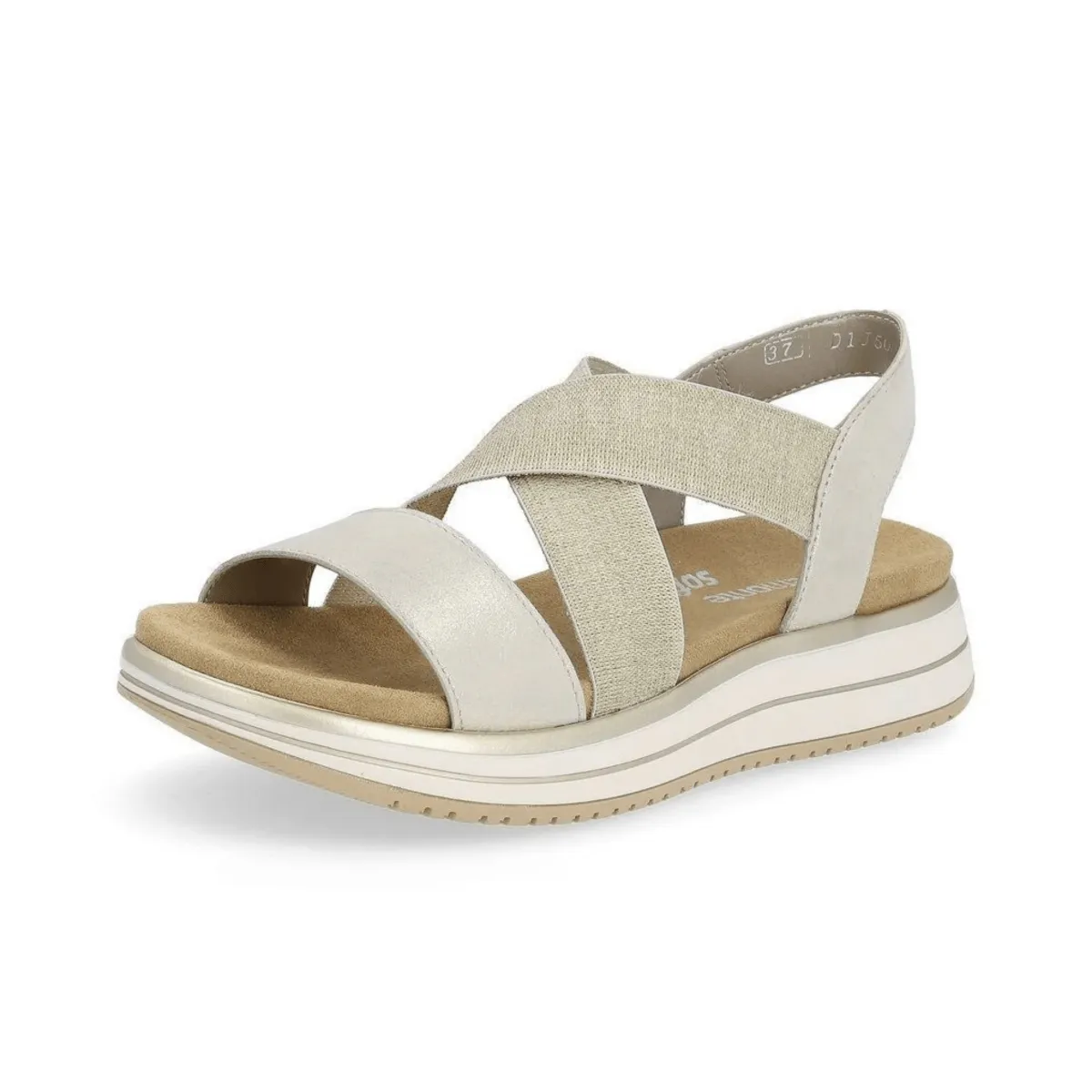 Rieker Women's D1J50-90 Jocelyn Shell/Beige/Gold
