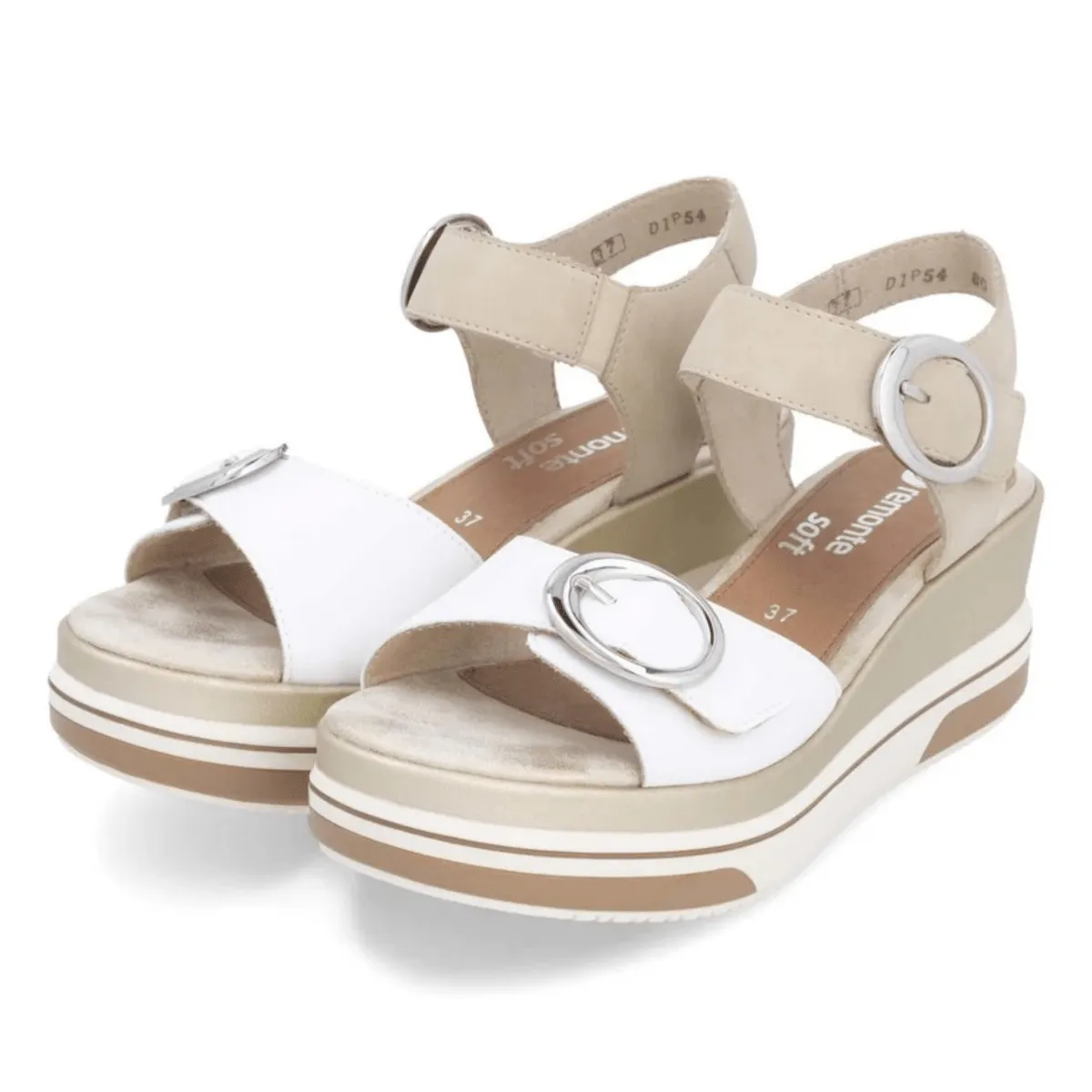 Rieker Women's D1P54-80 Sabine White/Pearl Leather
