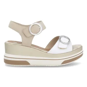 Rieker Women's D1P54-80 Sabine White/Pearl Leather