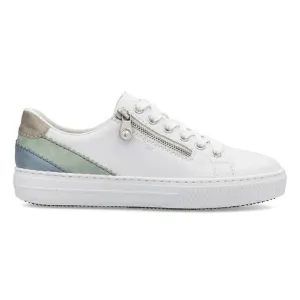 Rieker Women's L5900-80 Enya White/Mint/Blue/Pearl