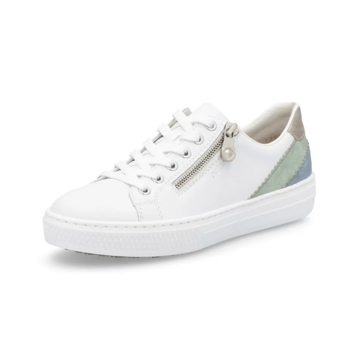 Rieker Women's L5900-80 Enya White/Mint/Blue/Pearl