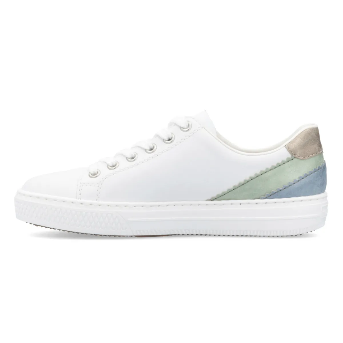 Rieker Women's L5900-80 Enya White/Mint/Blue/Pearl