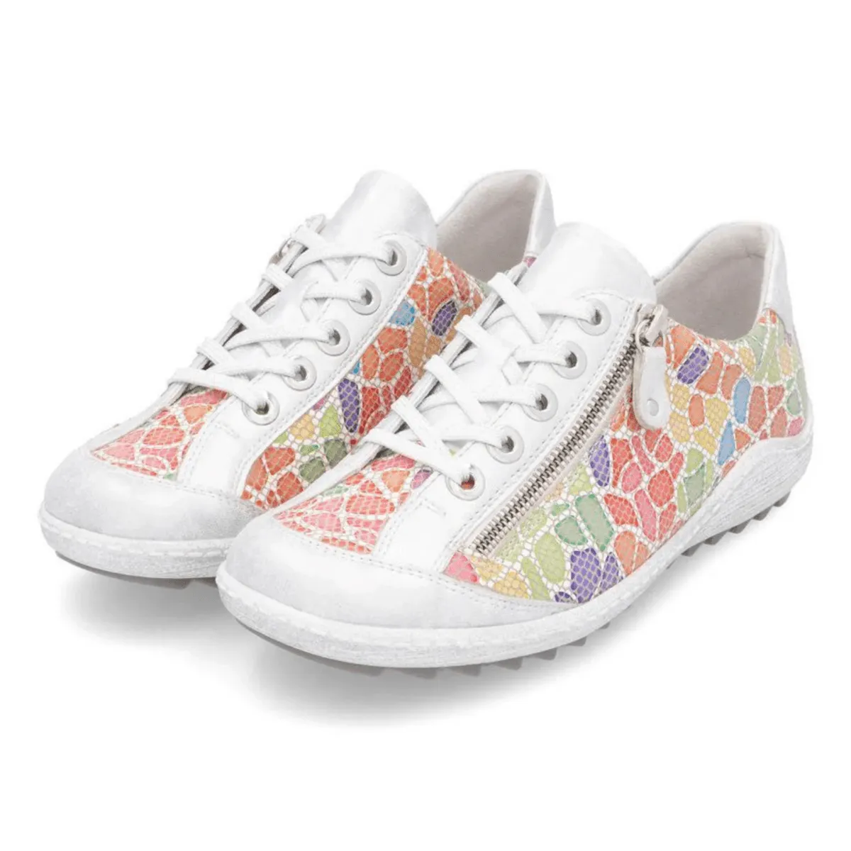 Rieker Women's R1402-97 Liv Ice/Multi Leather