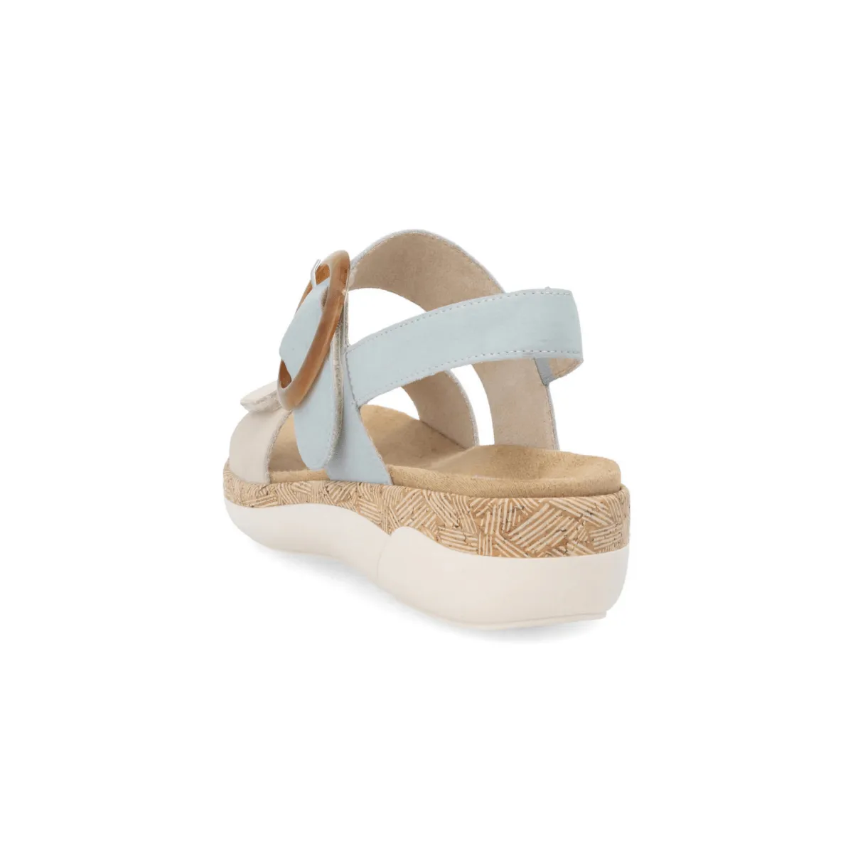 Rieker Women's R6853-12 Jocelyn Beige/Blue Leather