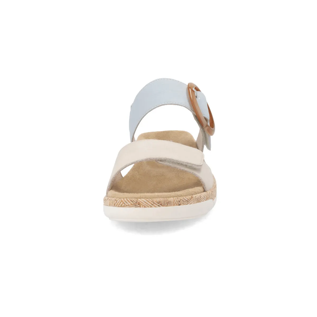 Rieker Women's R6853-12 Jocelyn Beige/Blue Leather