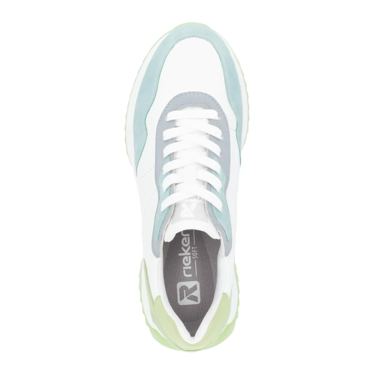 Rieker Women's W1308-81 Dhara Lagoon/White/Blue/Light Mint/Lime