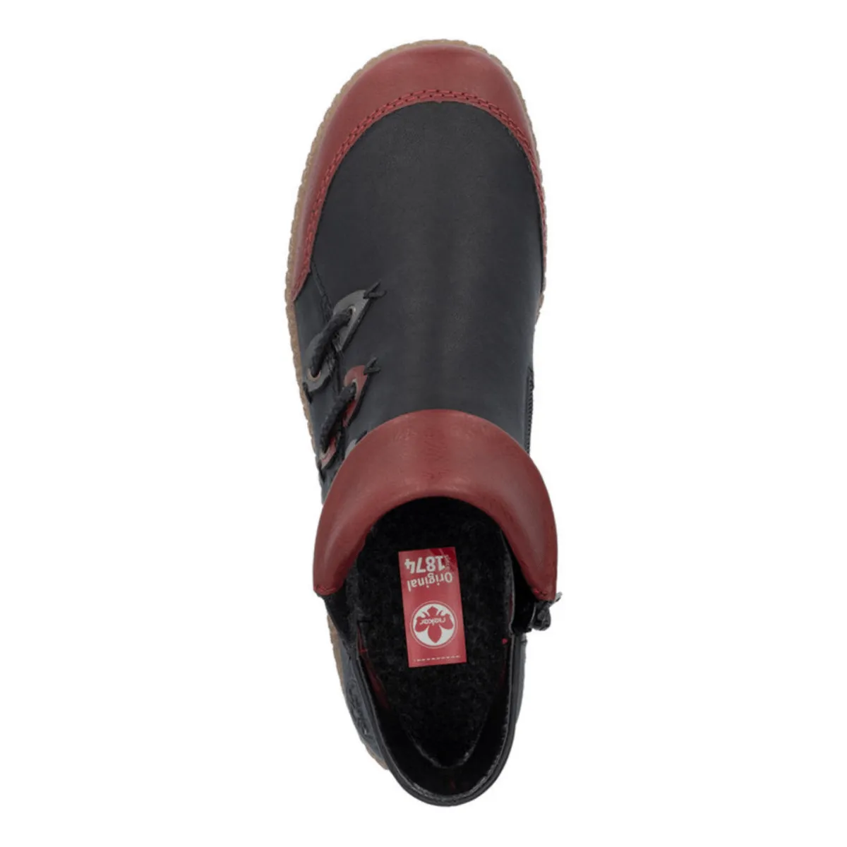 Rieker Women's Z7582-01 Liv Wine/Black/Smoke Leather