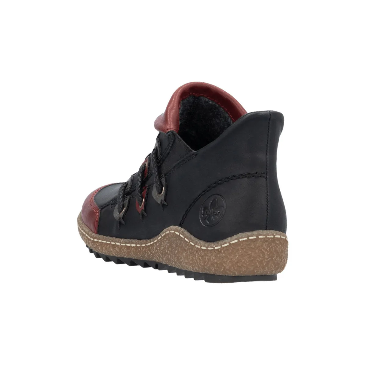 Rieker Women's Z7582-01 Liv Wine/Black/Smoke Leather