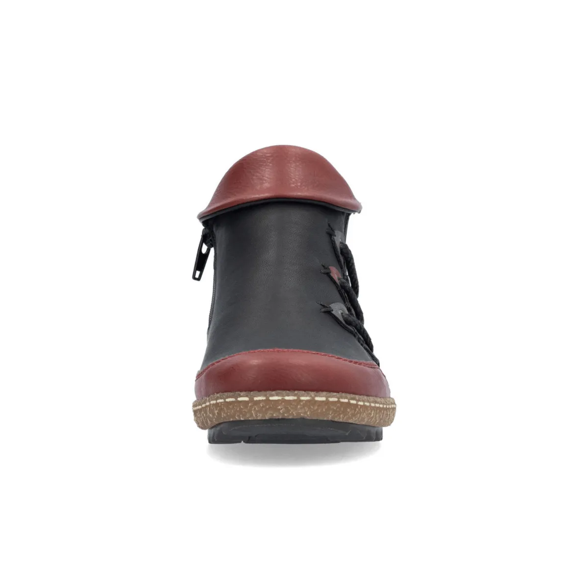 Rieker Women's Z7582-01 Liv Wine/Black/Smoke Leather