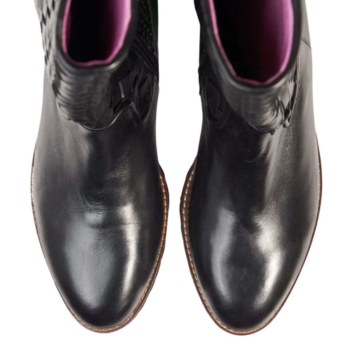 Robert Zur Women's Blair Black Woven Leather