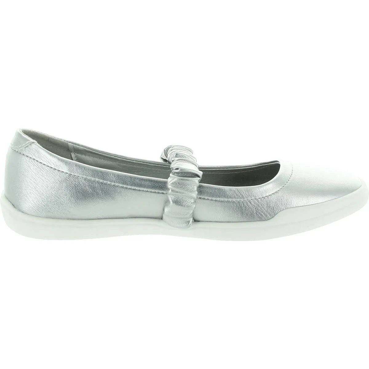 Romeo Womens Stretch Faux Leather Flat Shoes