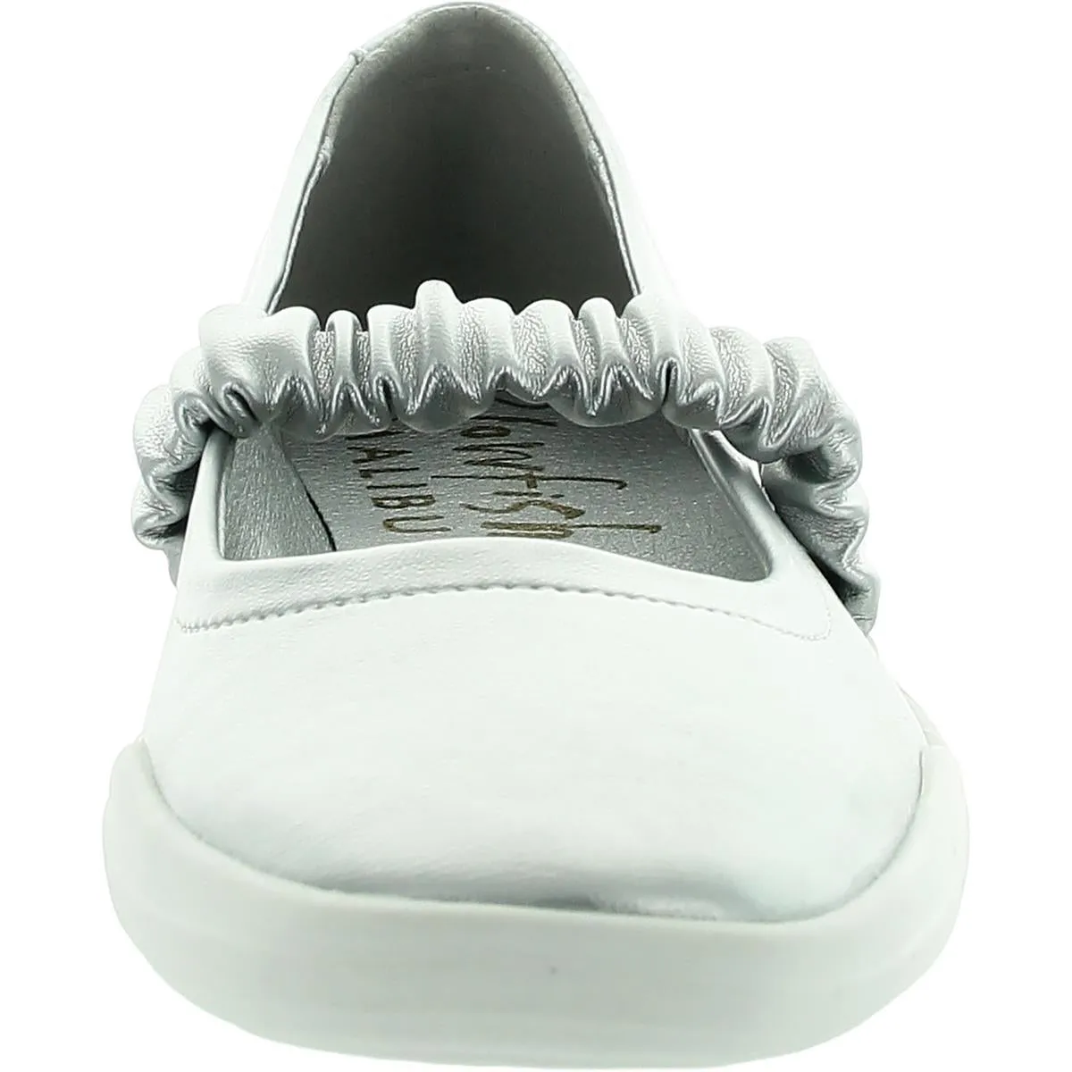 Romeo Womens Stretch Faux Leather Flat Shoes