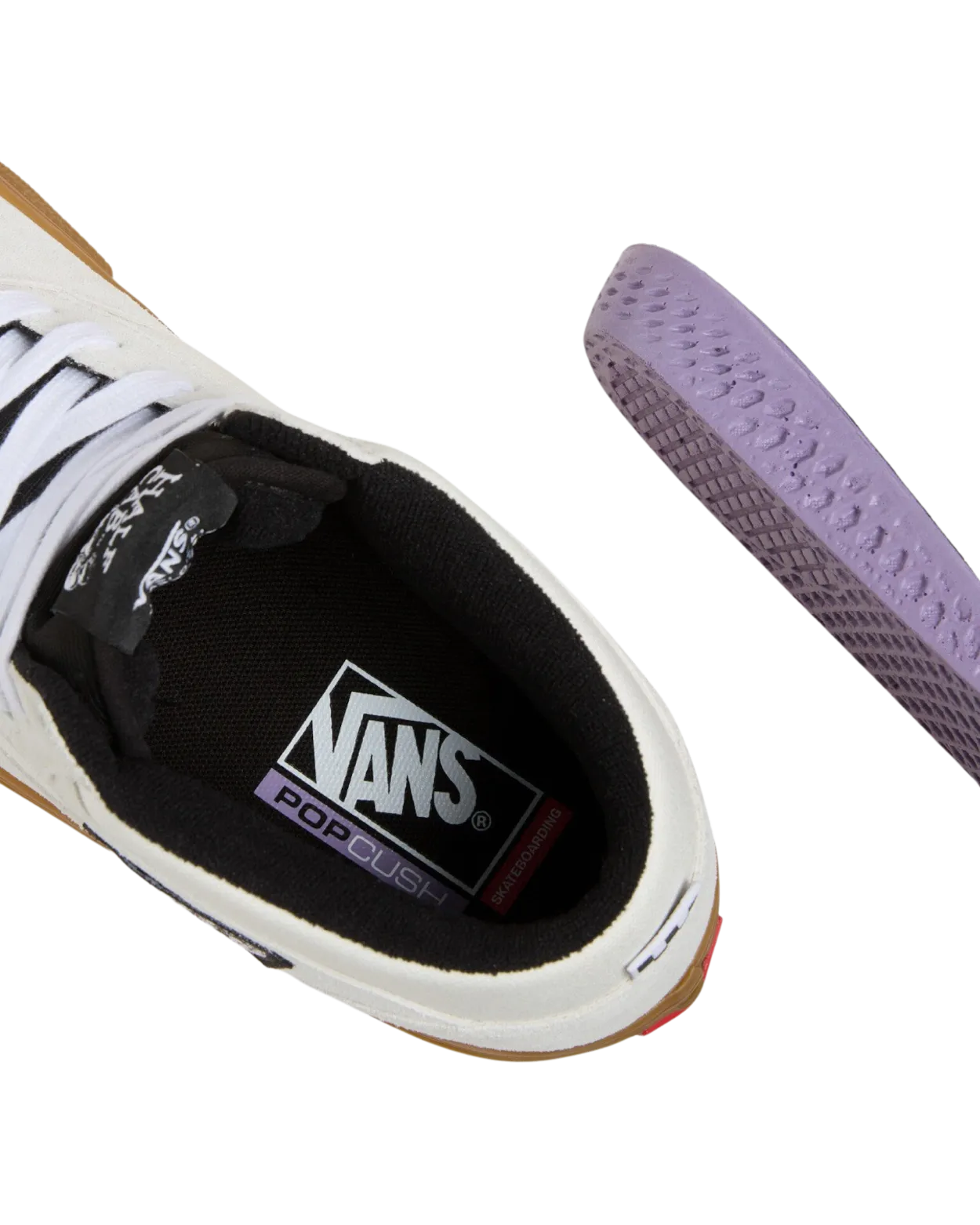 Skate Half Cab Shoes in Antique White & Gum