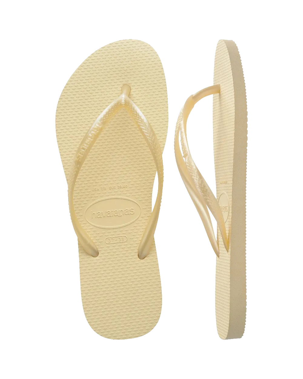 Slim Flip Flops in Buttercream