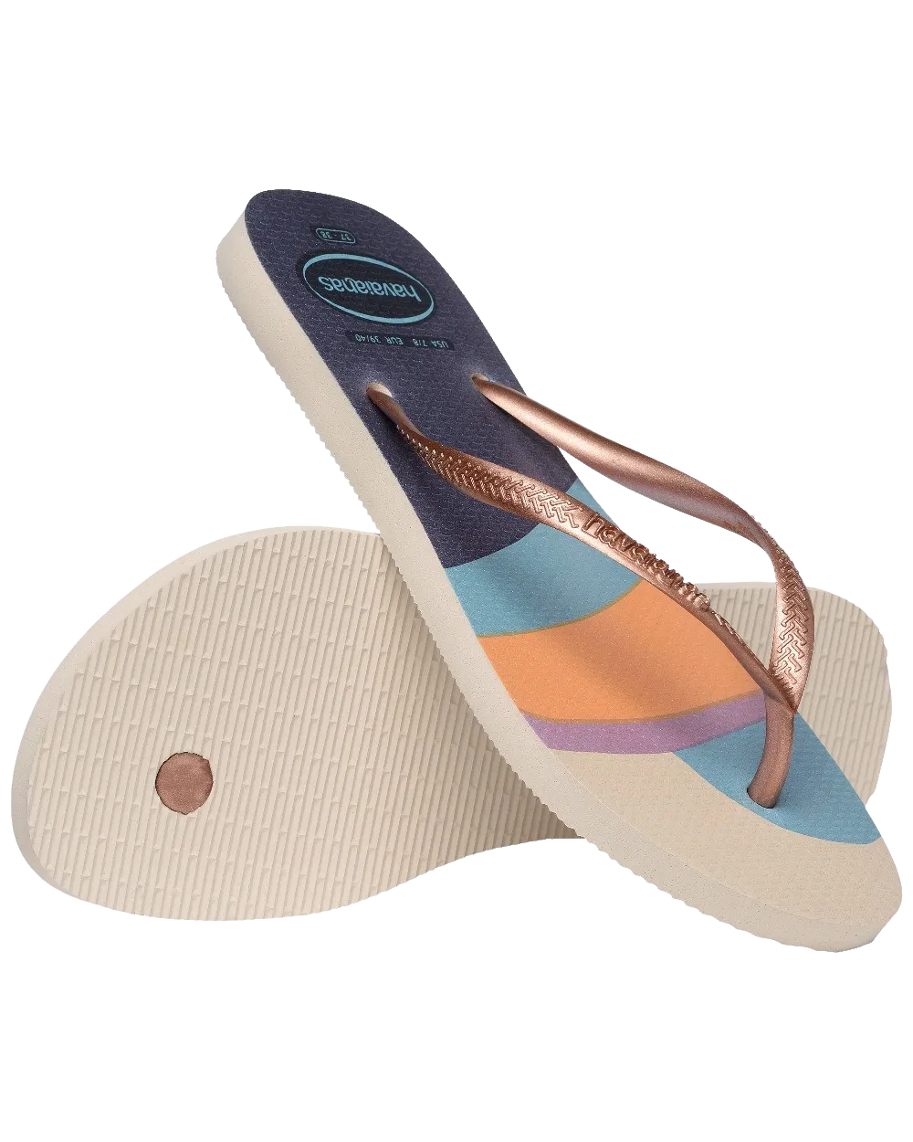 Slim Palette Glow Flip Flops in Beige
