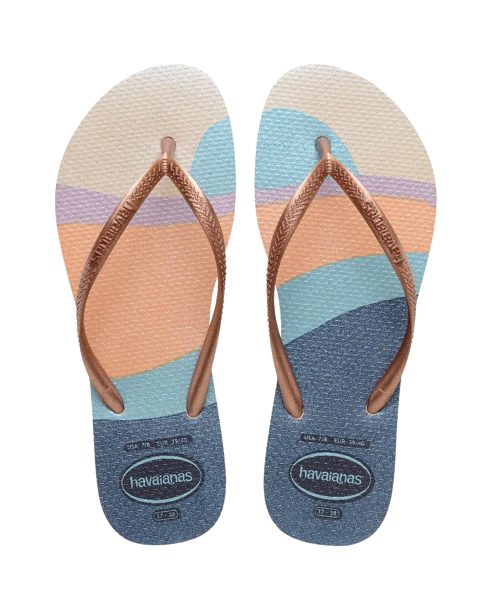 Slim Palette Glow Flip Flops in Beige