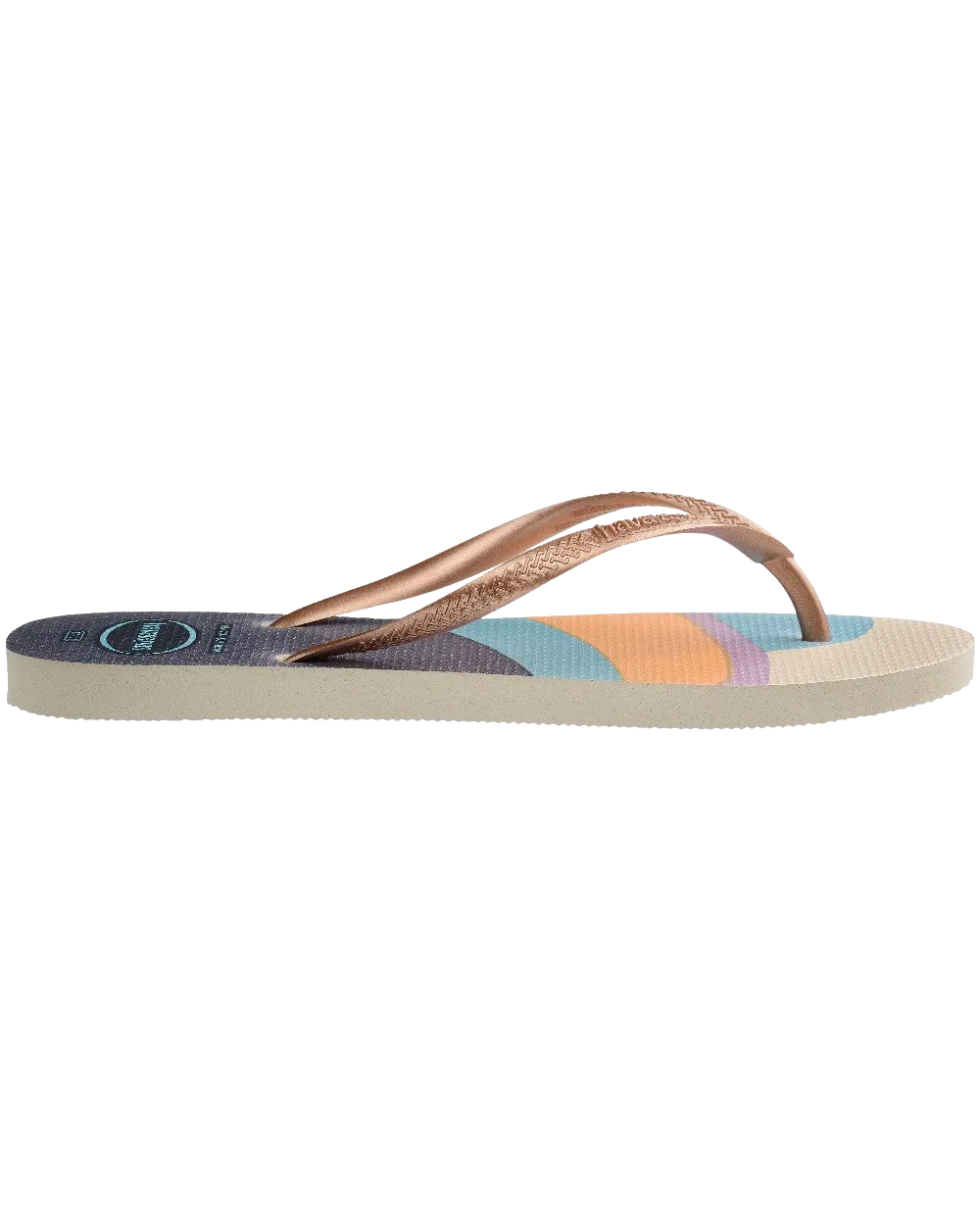 Slim Palette Glow Flip Flops in Beige