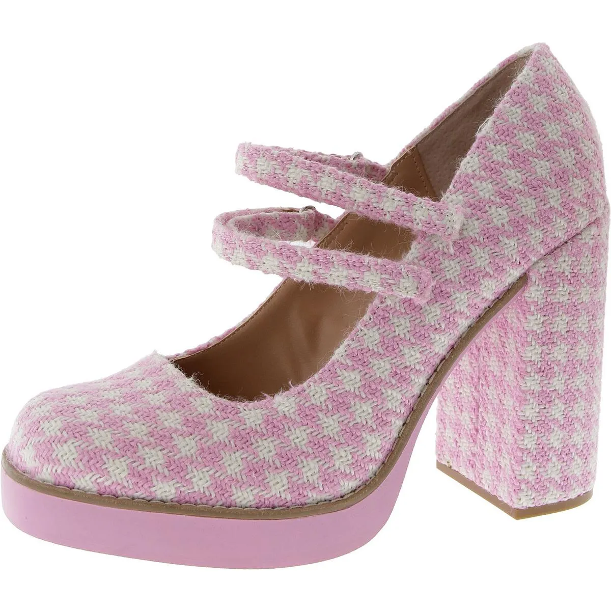 Twice Womens Patent Casual Block Heels