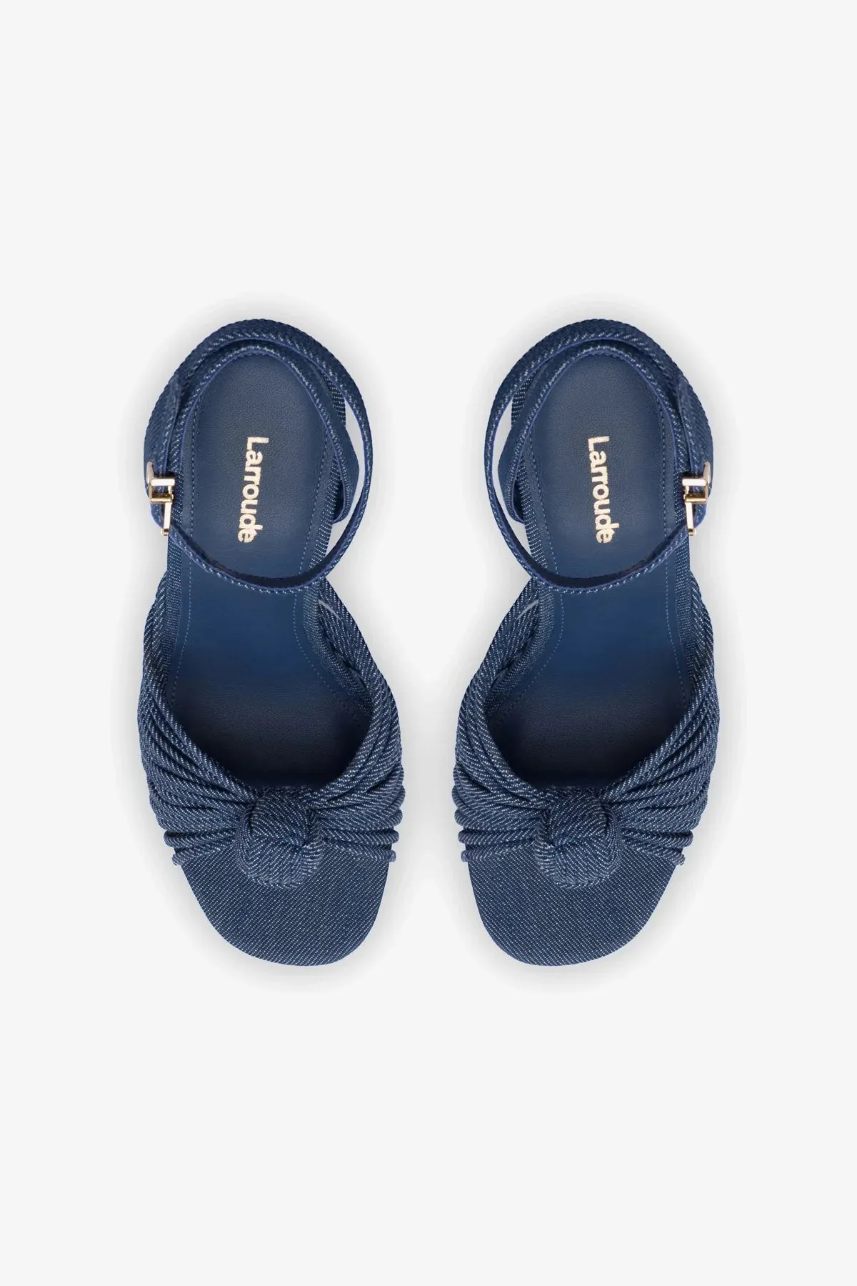 Valerie Platform Sandal In Blue Denim
