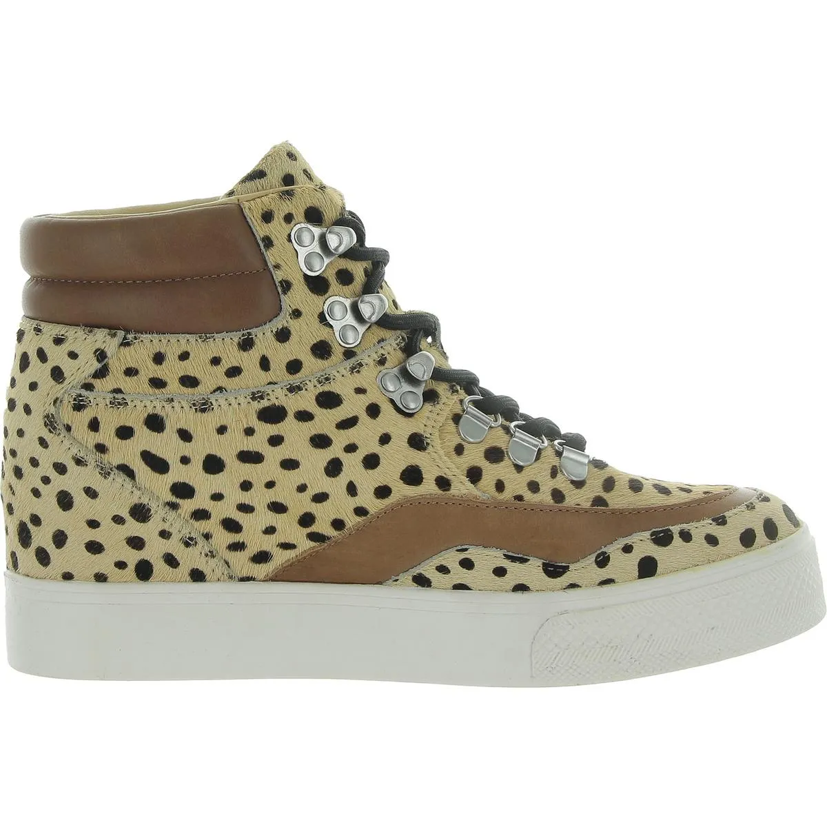 WEBER Womens Leather Calf Hair Casual And Fashion Sneakers