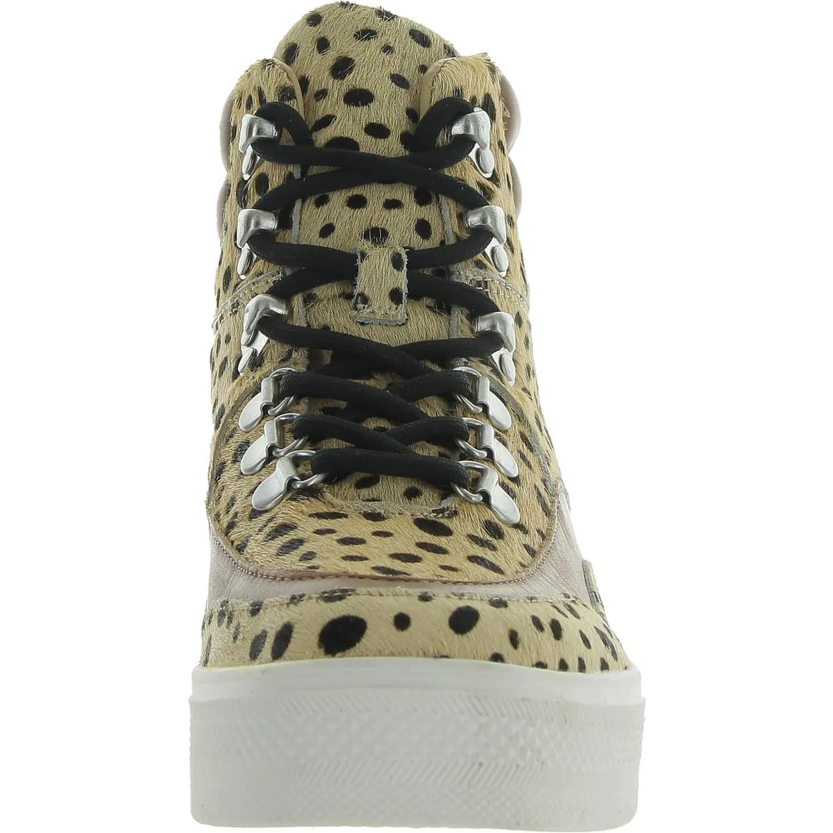 WEBER Womens Leather Calf Hair Casual And Fashion Sneakers