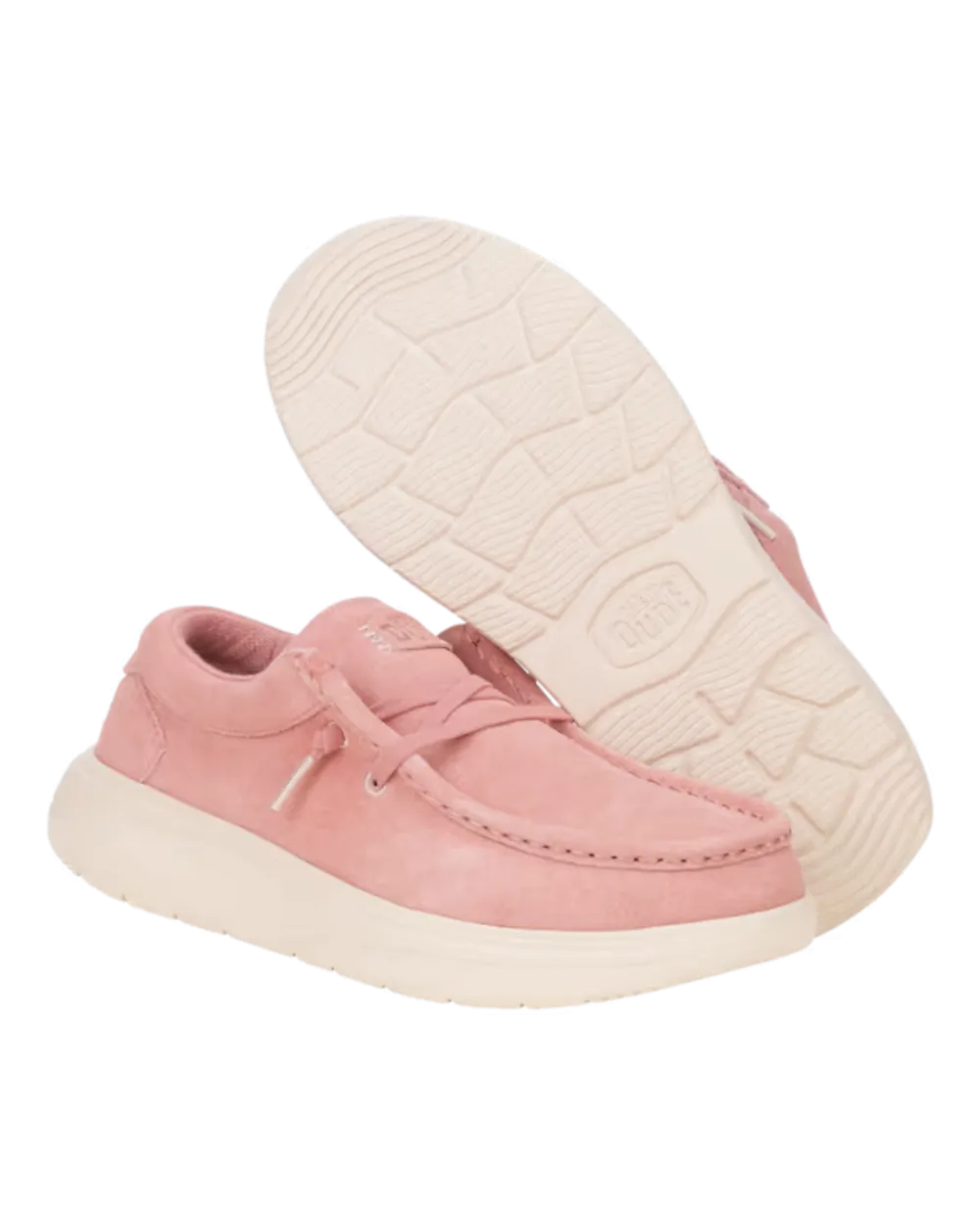 Wendy Comf Suede Shoes in Rose Pink & Whisper Pink