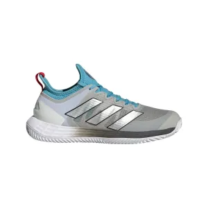 Women's Adizero Ubersonic 4 Tennis Shoes In Metallic Grey/ Silver Metallic/ Preloved Blue